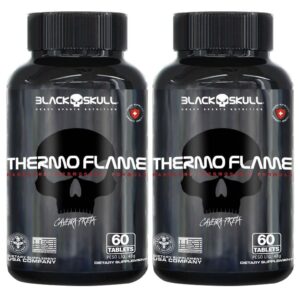 Kit 2X Thermo Flame Hardcore Termogênico 60 Tablets Black Skull
