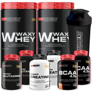 Kit 2x Waxy Whey 900g 2x Bcaa 2x Creatina 100g 2x Glutamina 100g