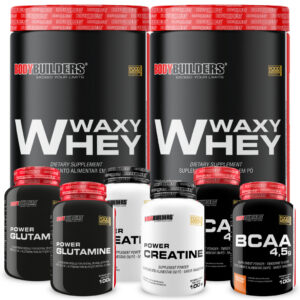 Kit 2x Waxy Whey 900g 2x Power Creatina 2x Bcaa 100g 2x Power