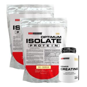 Kit 2x Whey Optimum Isolate 2kg Power Creatina 100g Massa Muscular e
