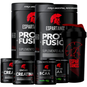 Kit 2x Whey Protein Fusion 900g 2x Bcaa 2x Creatina 100% Coqueteleira