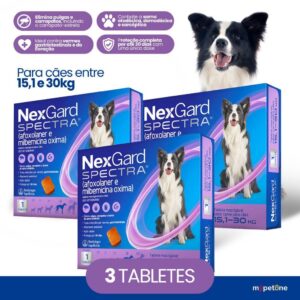 Kit 3 Antipulgas, Carrapatos e Vermífugo NexGard Spectra para Cães de — Informática