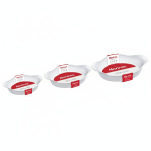 Kit 3 Assadeiras Oval Opaline Vidro Temperado 600ml, 1L e 1,4 L Forno
