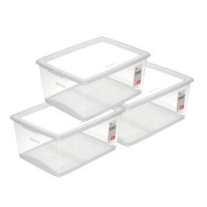 Kit 3 Caixas Organizadoras 30L Cristal My Closet Ordene
