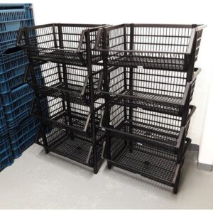 Kit 3 Cestos Expositor Reforçado Grande Organizador De Plástico