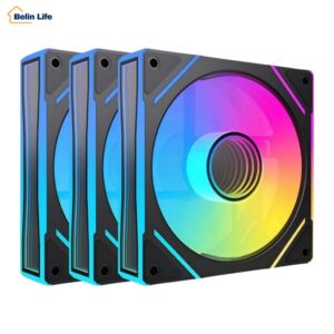 Kit 3 Fans Argb 120mm Gabinete Gamer 5V 3 Pinos 1300 Rpm Silencioso