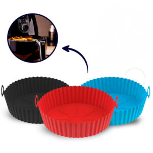 Kit 3 Formas Assadeira Para Fritadeira Air Fryer Em Silicone Flexível