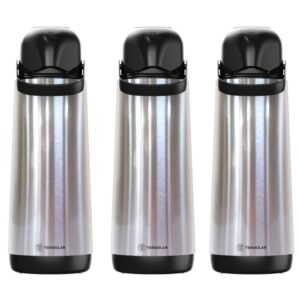 Kit 3 Garrafa Térmica Café Leite Chá 1,8 Litros com Ampola de Vidro e