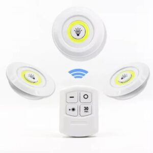 Kit 3 Lâmpada LED Sem Fio com Controle Remoto Luminária Spot Onistek