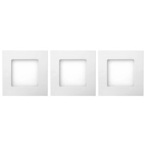 Kit 3 Luminária Painel Plafon Led Embutir Quadrado 6w Bivolt Teto