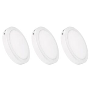 Kit 3 Luminária Painel Plafon Led Sobrepor Redondo 6w Bivolt