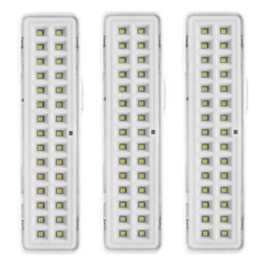 Kit 3 Luminárias De Emergência 30 Leds Bivolt Recarregável Elgin