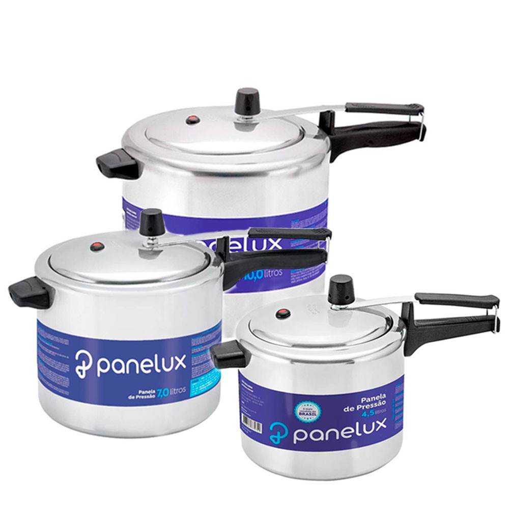 Kit 3 Panelas De Pressão 4,5 7,0 e 10 Lts Classic Panelux