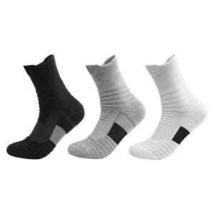 Kit 3 Pares Meia Esportiva Basquete Cano Médio Trekking Vôlei Futebol