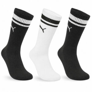 Kit 3 Pares Meias Puma Cano Alto Longo 25cm Algodão Masculina