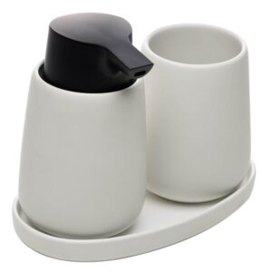 Kit 3 Peças de Banheiro Wolff Cerâmica Oca Branca Porta Sabonete