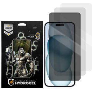 Kit 3 Películas Hydrogel para iPhone HD Fosca Privacidade Gshield