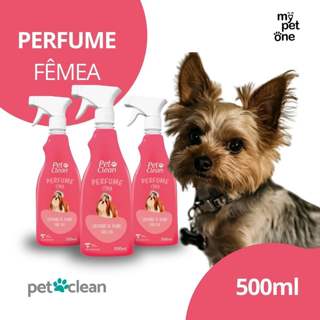 Kit 3 Perfume Para Cachorro e Gato Fêmea 500ml Pet Clean