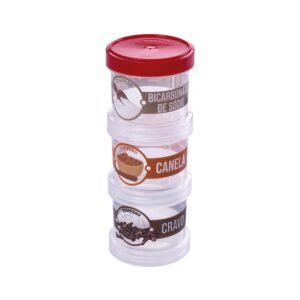 Kit 3 Porta Condimentos Temperos Organizador 3 Plasútil