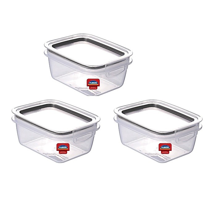 Kit 3 Pote Hermético Plástico Mantimentos 550 Ml Plasútil — Cozinha e Utensílios