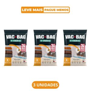 Kit 3 Sacos a Vácuo Organizador Grande Transparente 55x90cm Vac Bag