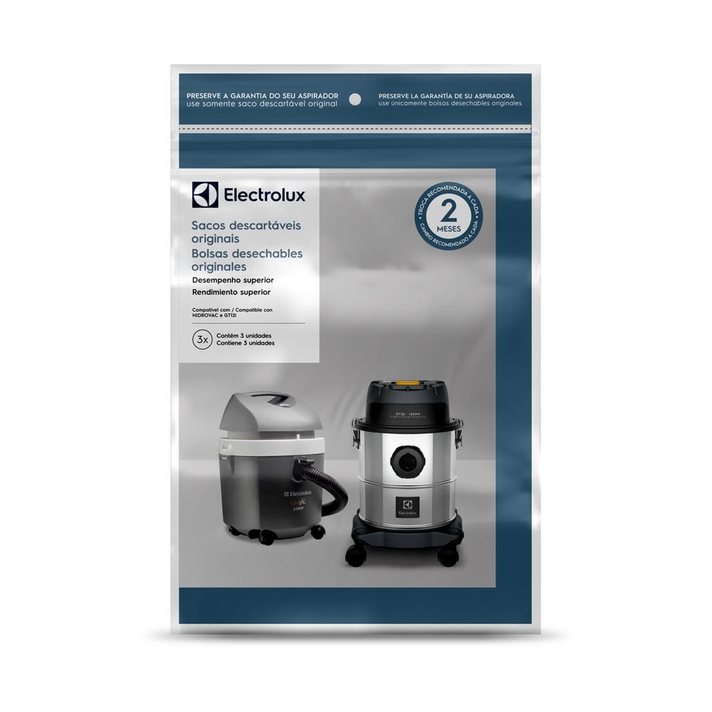 Kit 3 Sacos de Aspirador de Pó Modelos Hidrovac e GT12i — Eletroportáteis
