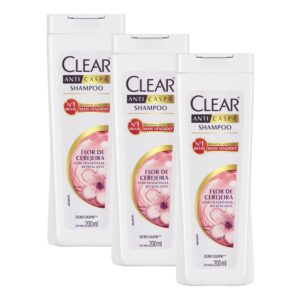 Kit 3 Shampoo Clear Anticaspa Flor de Cerejeira 200ml