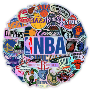 Kit 30 Adesivos Holográficos Times Basquete Personalizados Estilosos