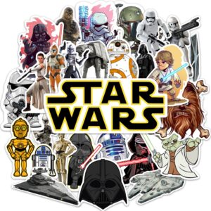 Kit 30 Adesivos Star Wars Darth Vader Yoda Stormtrooper Chewbacca Han