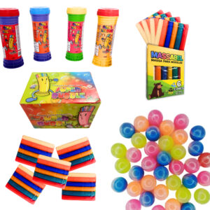 Kit 30 Caixas Massinha De Modelar 30 Geleca Slime 30 Bolha De Sabão