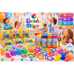 Kit 35 Slime Massinha Modelar Bolha Sabão 105 Cortado de Massinha