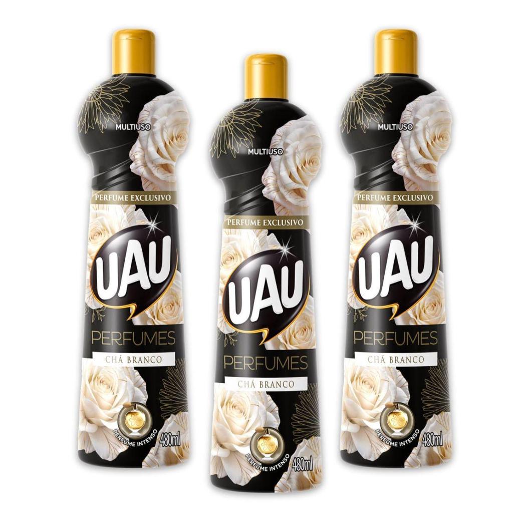 Kit 3un Multiuso 480ml Uau Ingleza Perfume Chá Branco Limpador — Perfumes