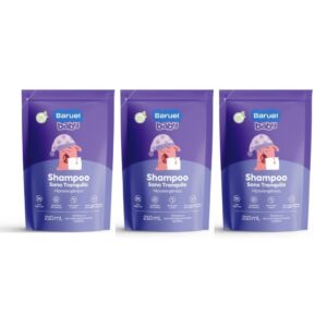 Kit 3un Shampoo Sono Tranquilo Refil 210ml Baruel Baby