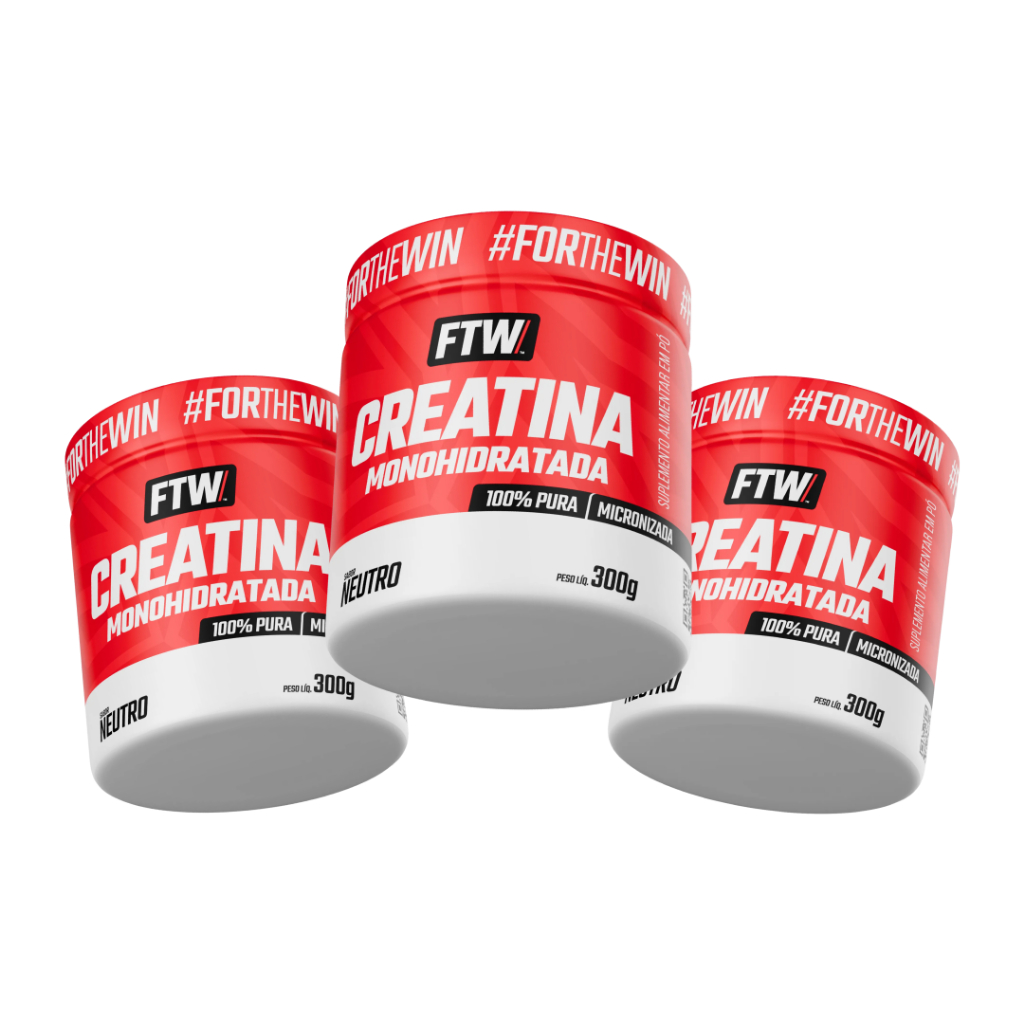 Kit 3x Creatina Monohidratada Pura 300g Ftw