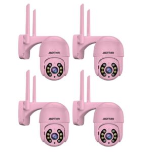 Kit 4 Câmera de Segurança IP A8 Wi-fi Rosa com Áudio Bidirecional