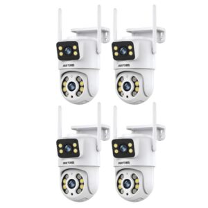 Kit 4 Câmera de Segurança IP Wi-fi Branco 360°de Lente Dupla com App — Câmeras e Drones