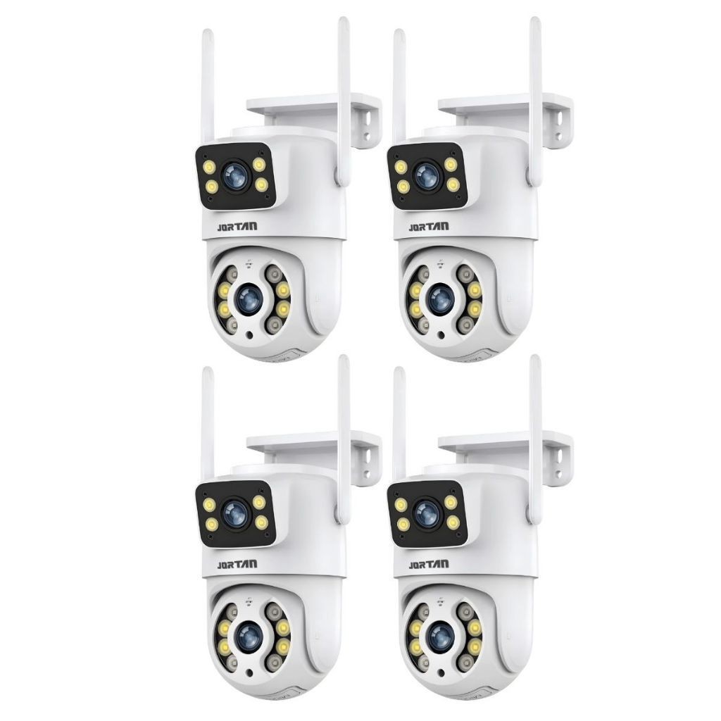 Kit 4 Câmera de Segurança IP Wi-fi Branco 360°de Lente Dupla com App — Câmeras e Drones