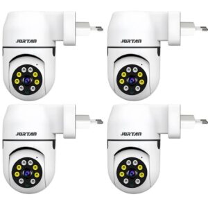 Kit 4 Câmera de Segurança Tomada Wi-fi Branco Interno com App Yoosee