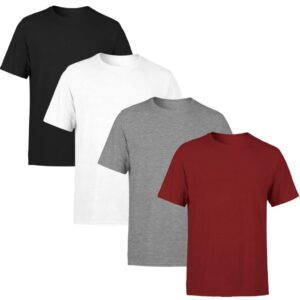 Kit 4 Camisetas Masculina Lisas Algodão 100% Confortável Academia