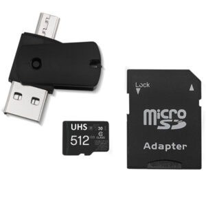 Kit 4 em 1 Cartão de Memória 512GB Ultra High Speed-I U3 Adptador USB — Informática