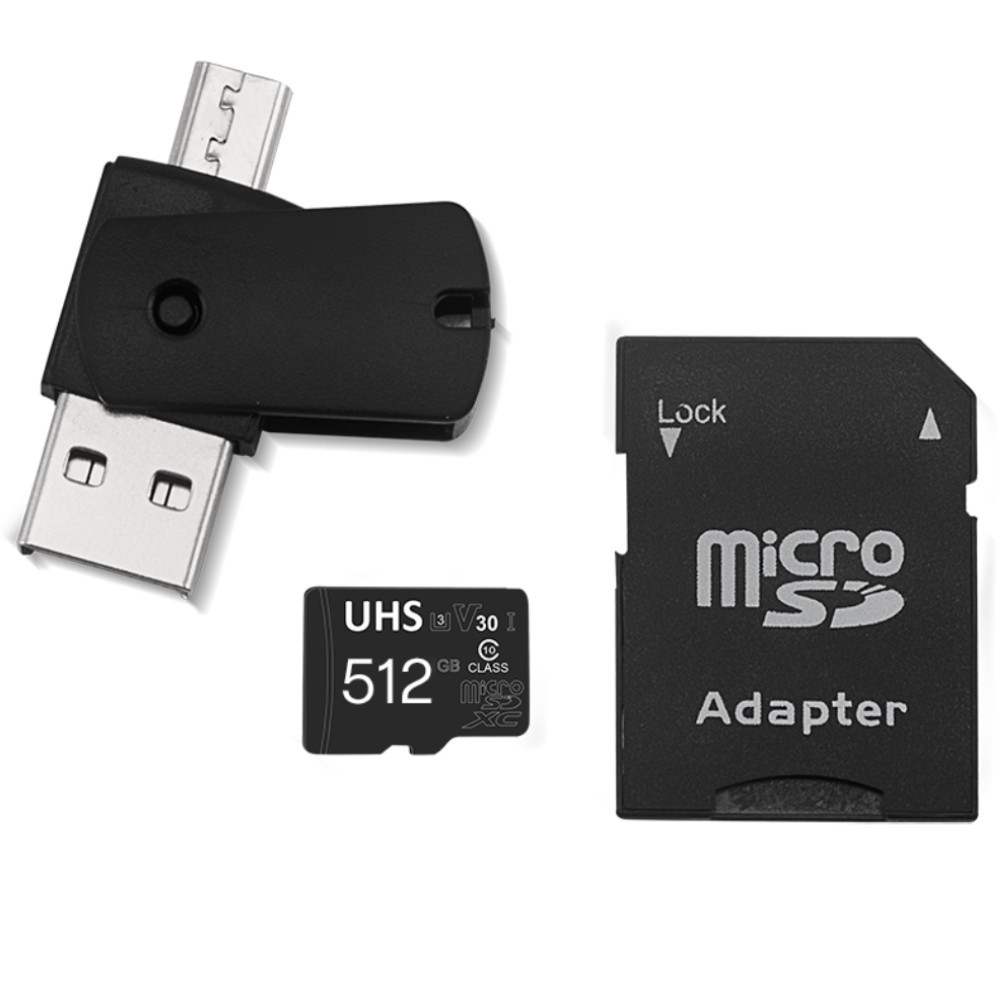 Kit 4 em 1 Cartão de Memória 512GB Ultra High Speed-I U3 Adptador USB — Informática