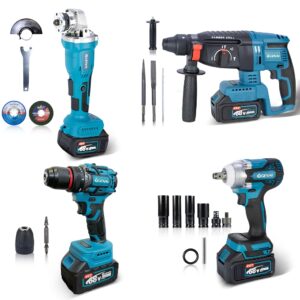 Kit 4 em 1 Ferramentas Motor 68V Brushless 2 Baterias Com Maleta