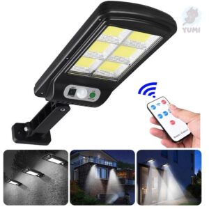 Kit 4 Luminária 100 Led Solar Parede Sensor De Presença Com Controle