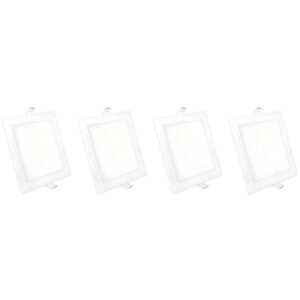 Kit 4 Luminária Painel Plafon Led Embutir Quadrado 12w Bivolt Elgin