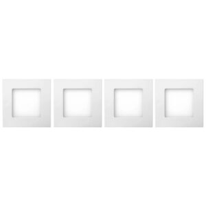 Kit 4 Luminária Painel Plafon Led Embutir Quadrado 6w Bivolt Teto