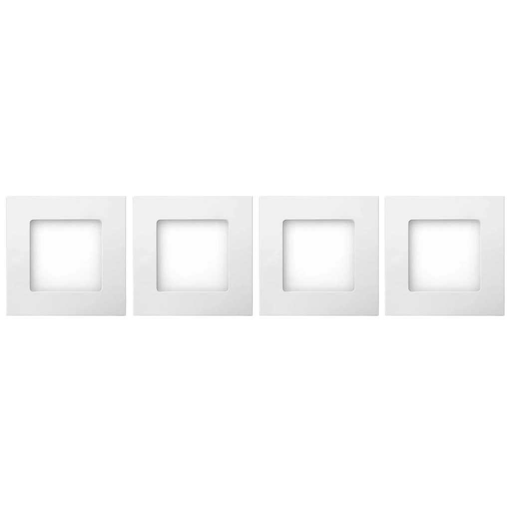 Kit 4 Luminária Painel Plafon Led Embutir Quadrado 6w Bivolt Teto
