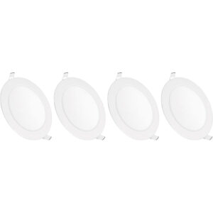 Kit 4 Luminária Painel Plafon Led Embutir Redondo 6w Bivolt Teto