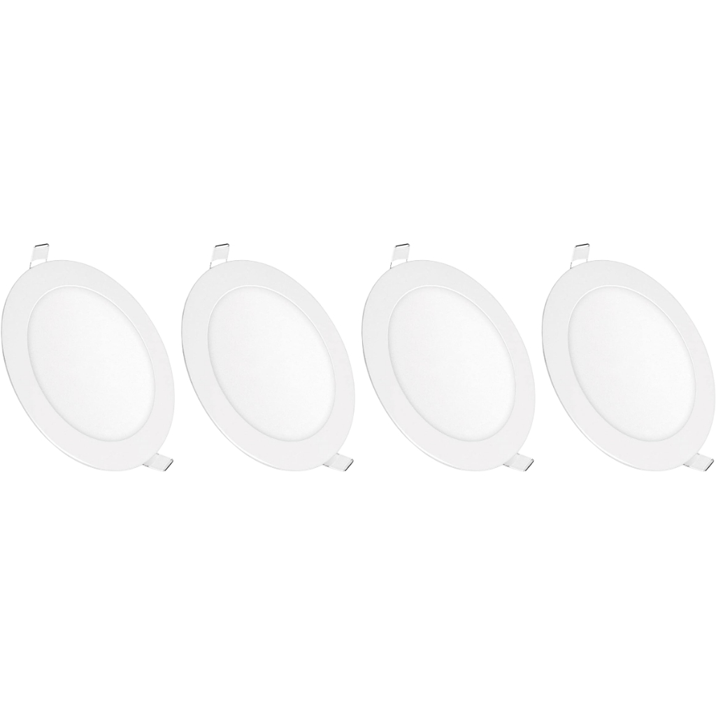 Kit 4 Luminária Painel Plafon Led Embutir Redondo 6w Bivolt Teto