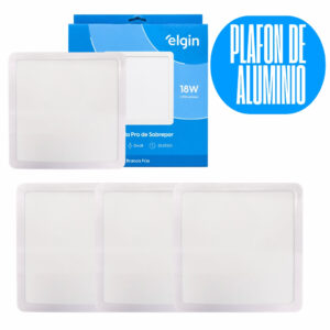 Kit 4 Luminária Painel Plafon Pro Aluminio Sobrepor Quadrado Led 18w