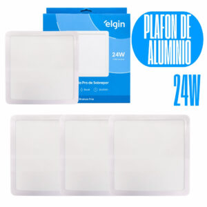 Kit 4 Luminária Painel Plafon Pro Aluminio Sobrepor Quadrado Led 24w